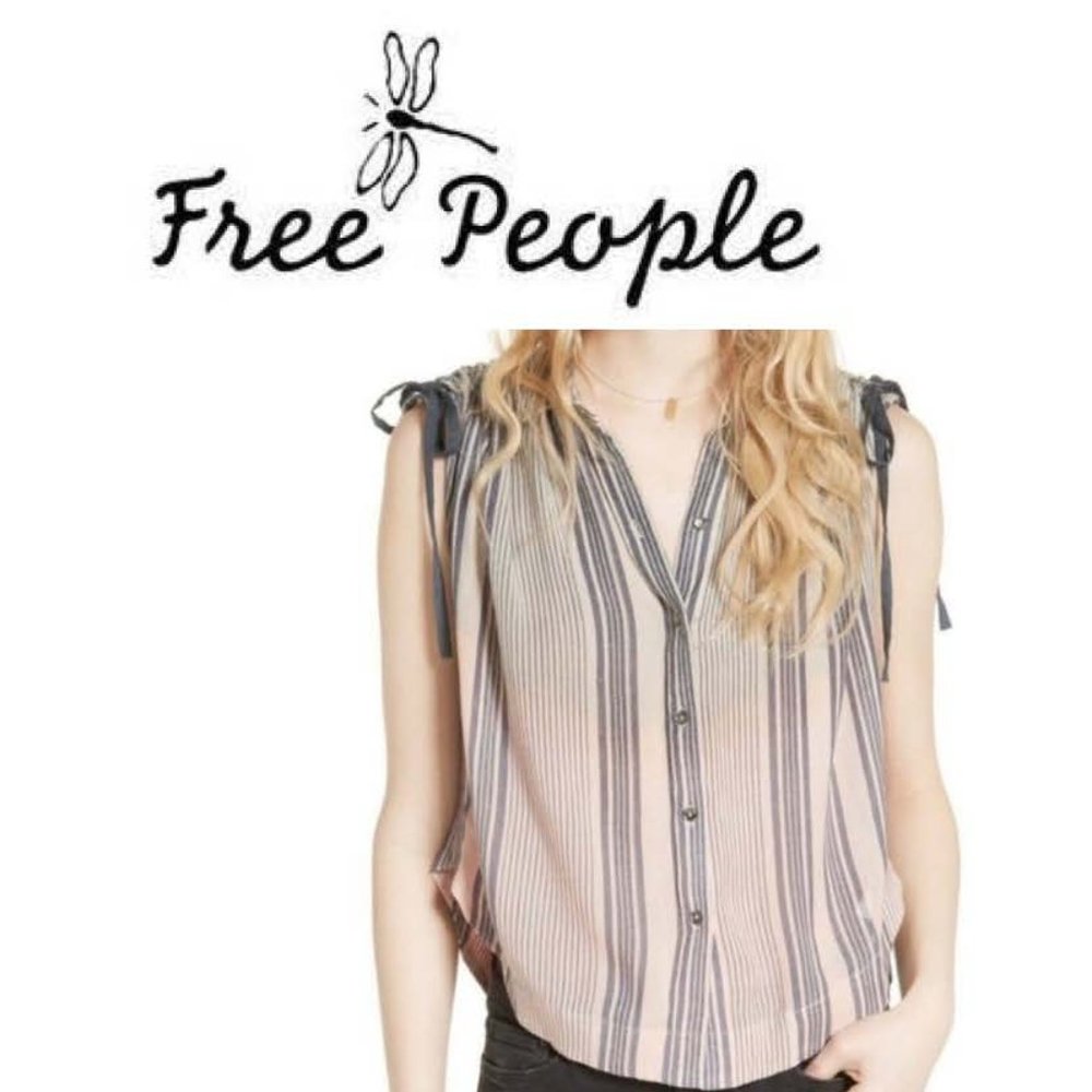 Free People Baby Blues Ombre Striped Shirt S